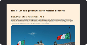 Tela incial do projeto Local Turístico